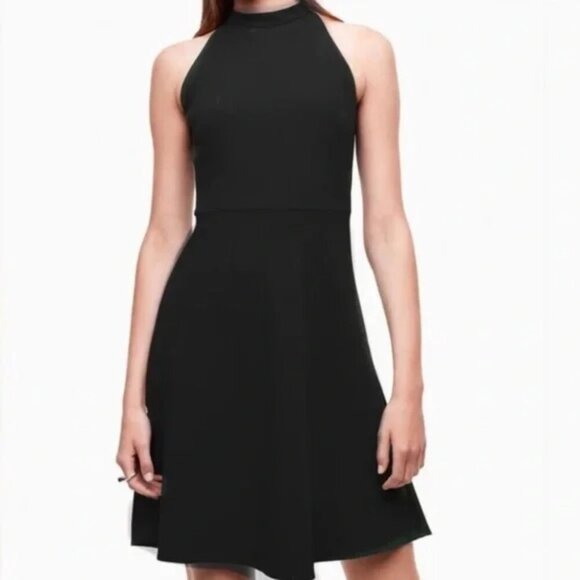 Aritzia Babaton Petro's Bow Tie Back Dress Black Size 6 - Picture 1 of 7